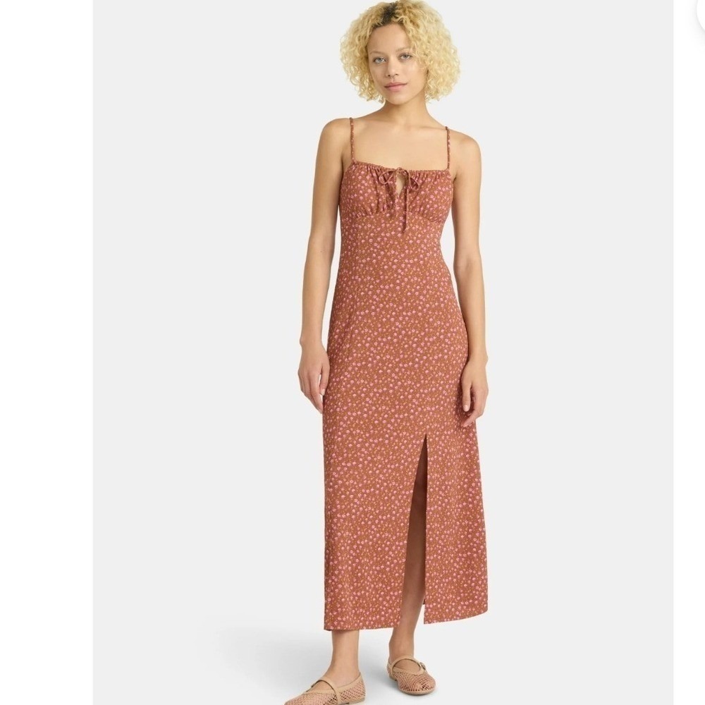 No‎ Boundaries Ditsy Floral Maxi Dress Cinnamon Medium (8-10) NWT